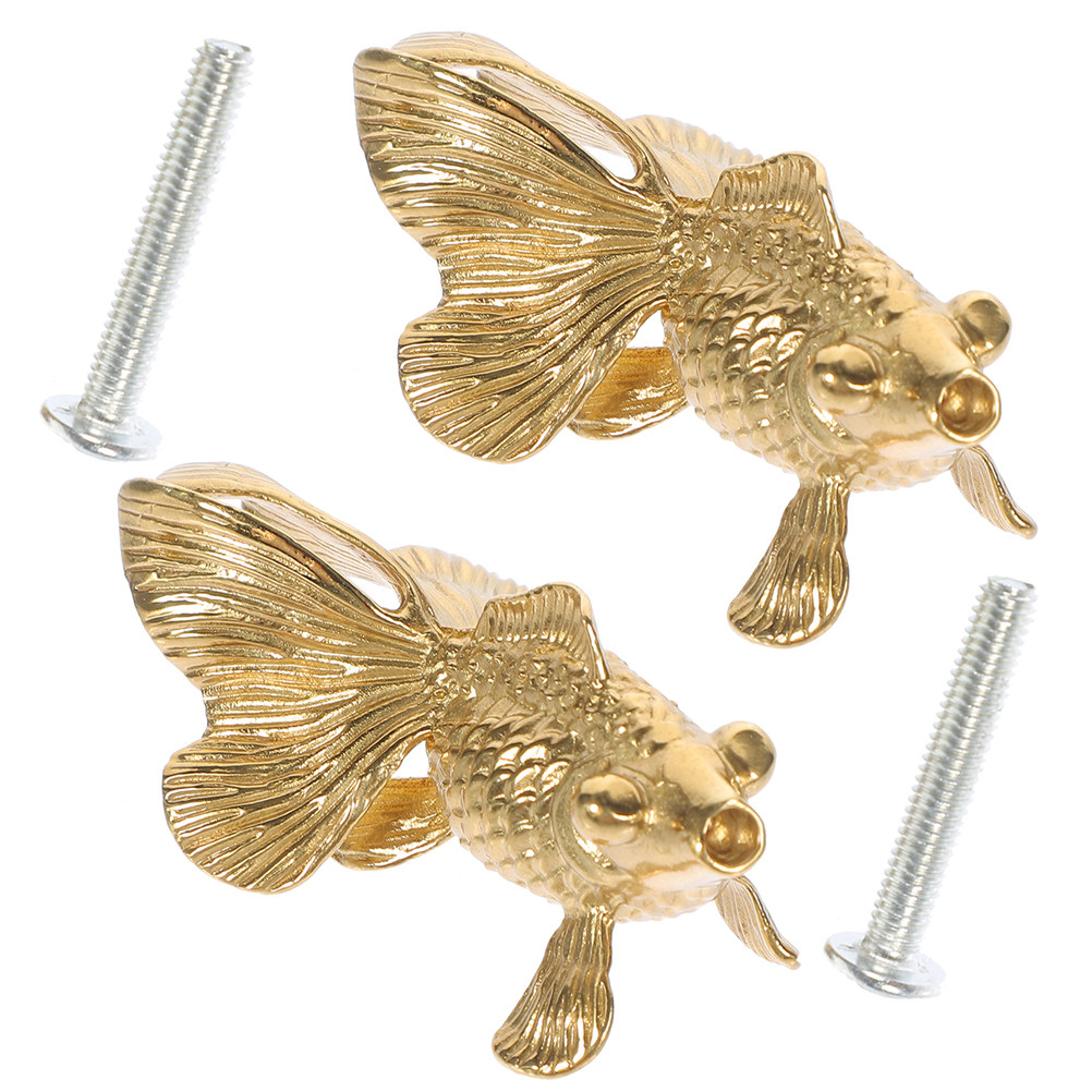 Unique Furniture Hardware - 2 buah gagang berbentuk ikan mas