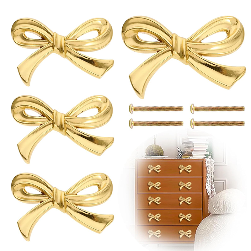 Drawer Pull Gold - 2/4/8 Buah Kenop Laci Bentuk Busur