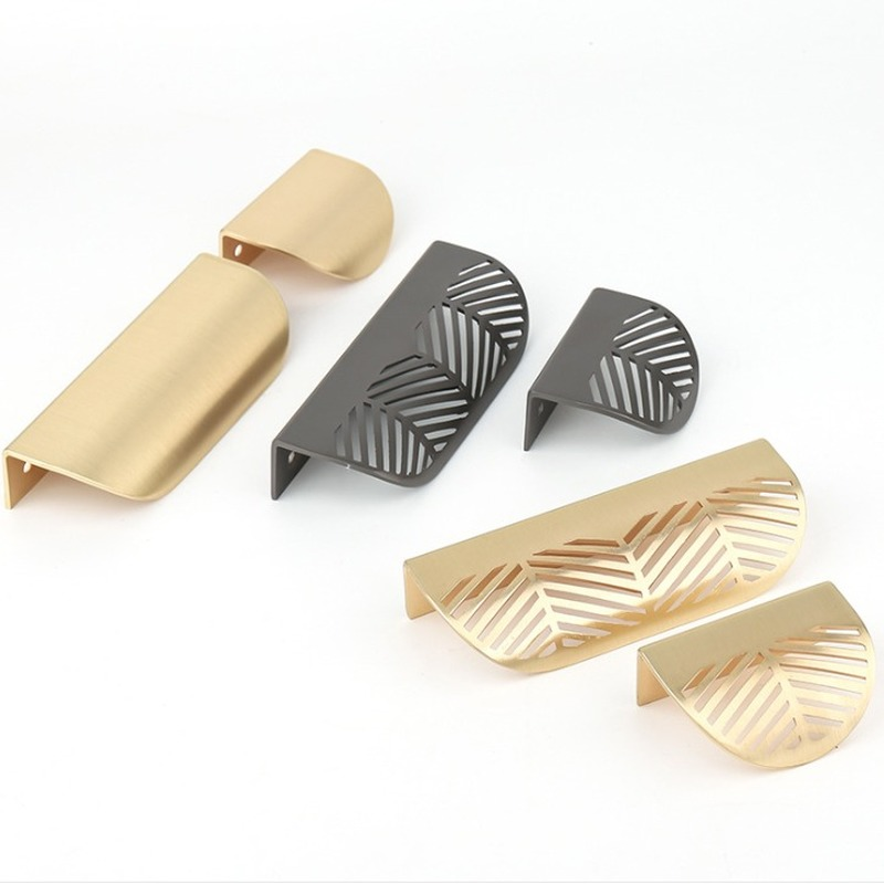 Pegangan Berbentuk Daun Pegang - Drawer Pull Gold ulasan dan harga