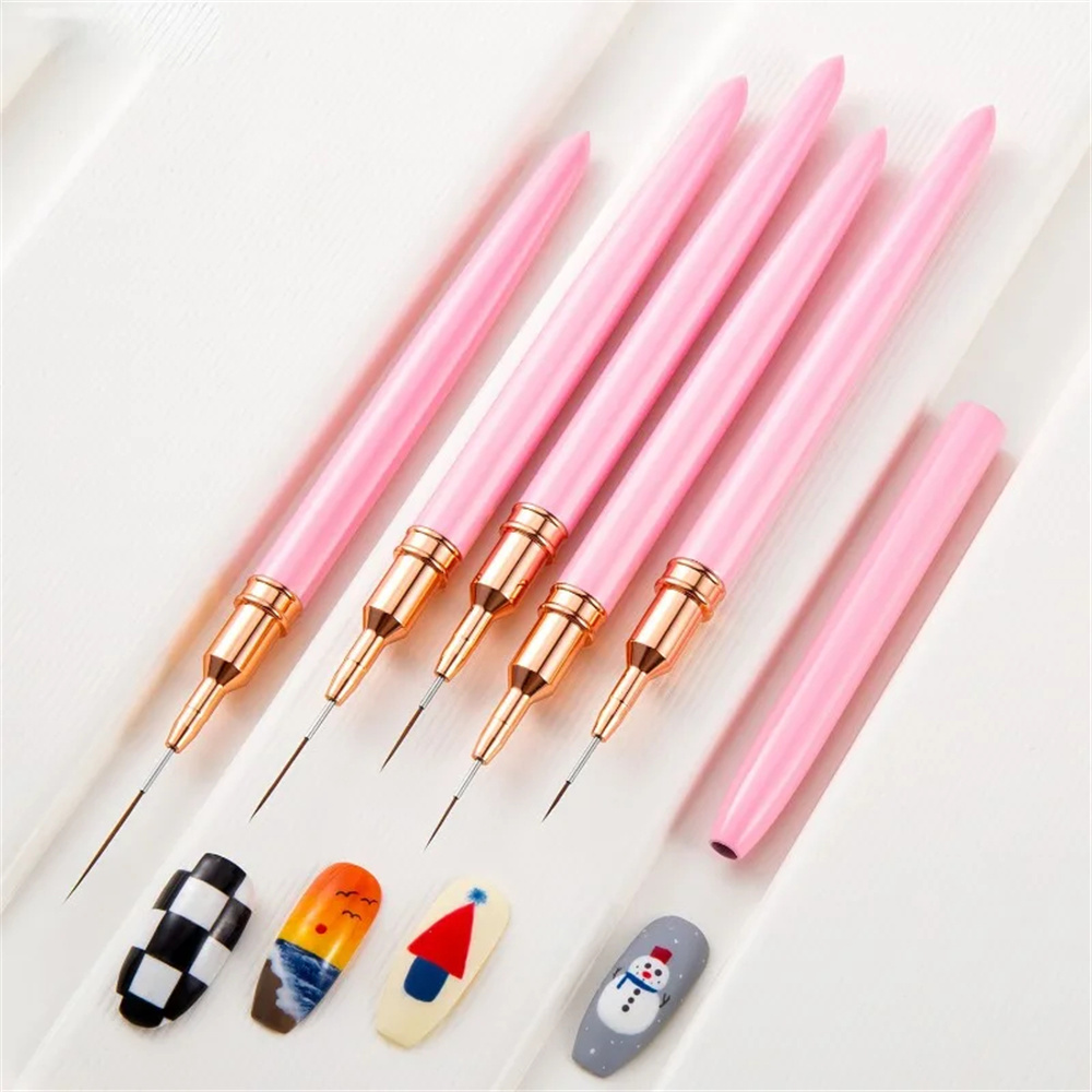 5pc/1set Kuas Liner Nail Art u - Furniture Hardware Nails ulasan dan harga